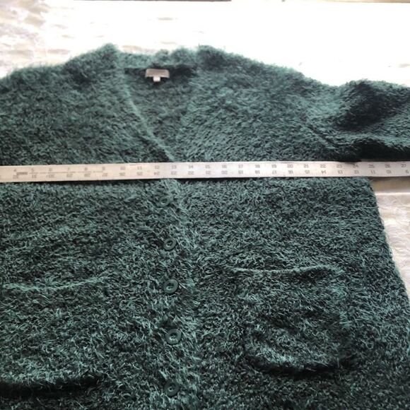 Skies are Blue Sz 0X Teal Green Blue Eyelash Cardigan Used Pit to Pit 24 1/2" - Picture 6 of 15
